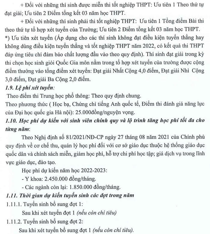 Phuong an tuyen sinh Dai hoc Ky thuat Y te Hai Duong nam 2022