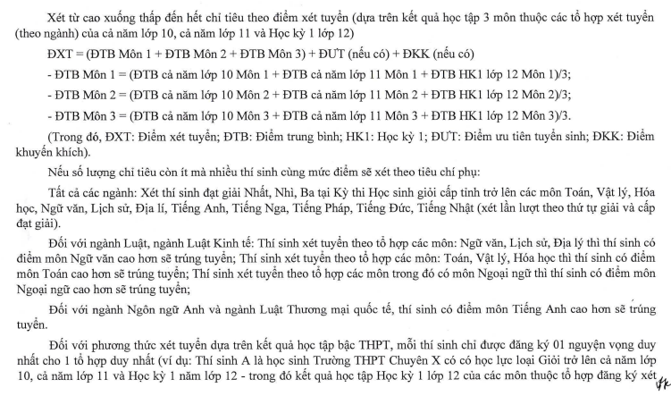 Dai hoc Luat Ha Noi cong bo phuong an tuyen sinh 2022 - Chinh thuc