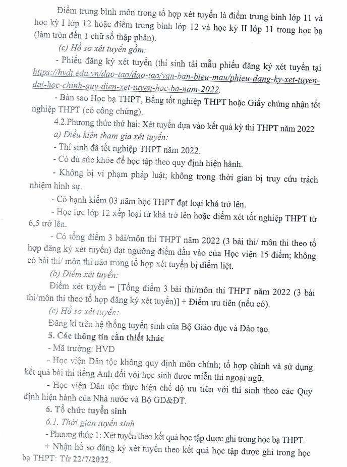 Phuong an tuyen sinh Hoc vien Dan toc nam 2022
