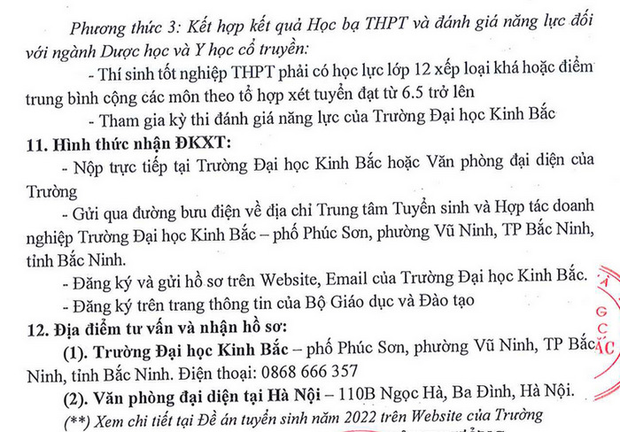 Dai hoc Kinh Bac tuyen sinh nam 2022