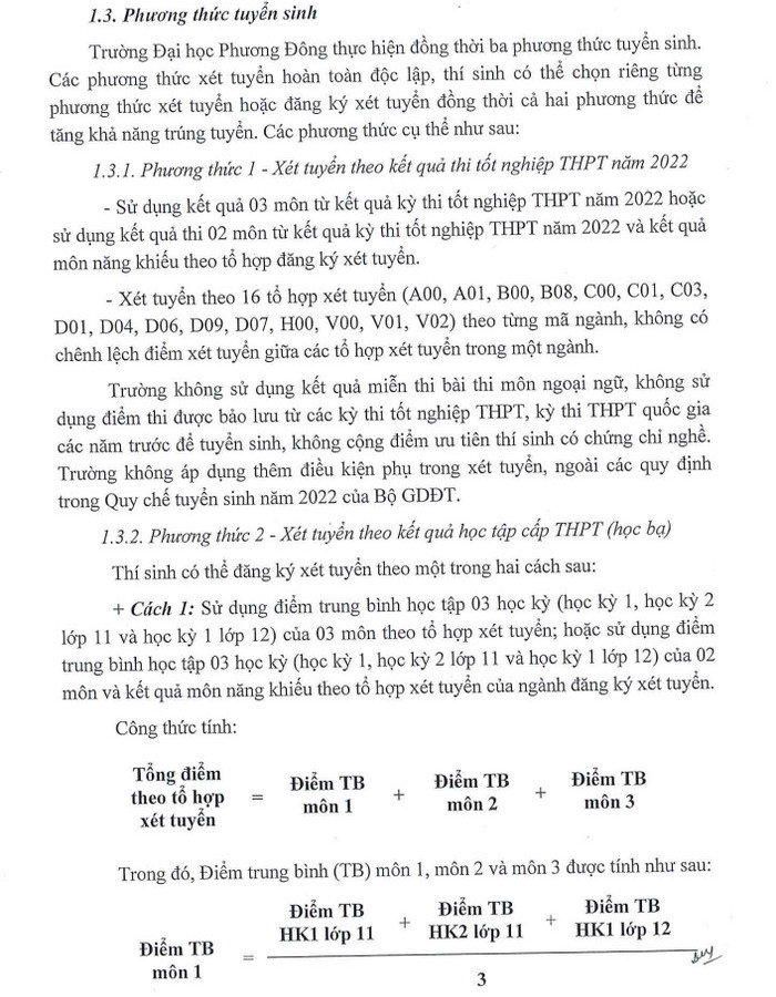Thong tin tuyen sinh Dai hoc Phuong Dong 2022