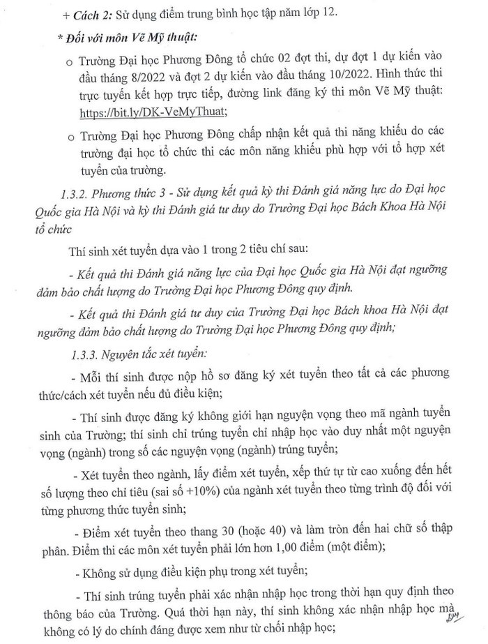Thong tin tuyen sinh Dai hoc Phuong Dong 2022