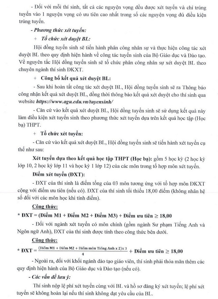 Dai hoc An Giang cong bo phuong an tuyen sinh 2022