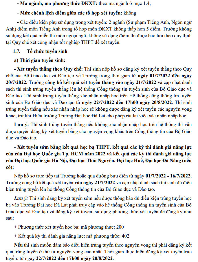 Dai hoc Da Lat cong bo phuong an tuyen sinh 2022
