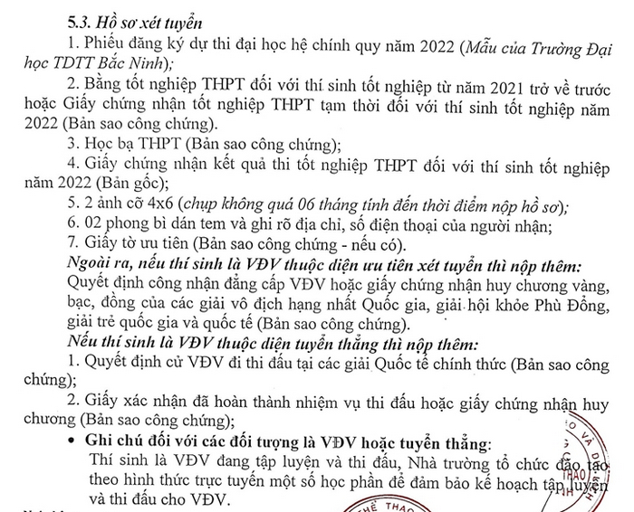 DH The duc The thao Bac Ninh cong bo phuong an tuyen sinh nam 2022