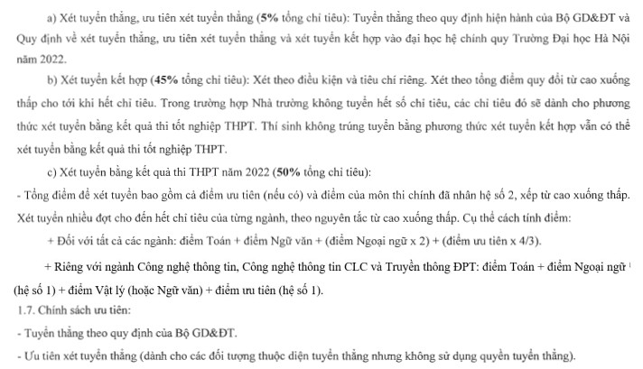 Dai hoc Ha Noi cong bo phuong thuc tuyen sinh 2022