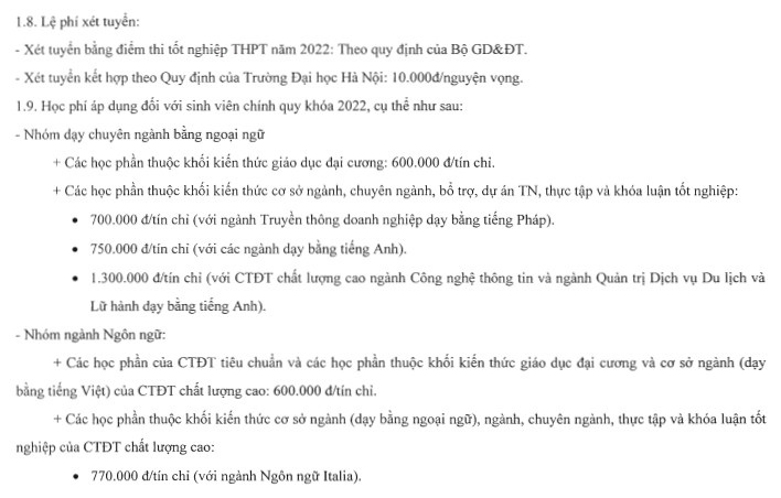 Dai hoc Ha Noi cong bo phuong thuc tuyen sinh 2022