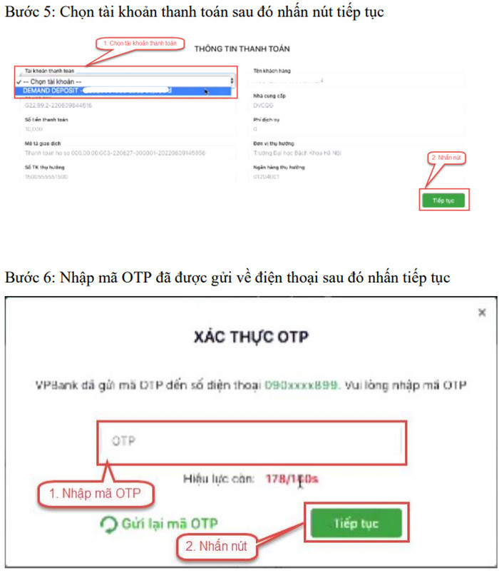 Huong dan thanh toan truc tuyen le phi xet tuyen dai hoc 2022