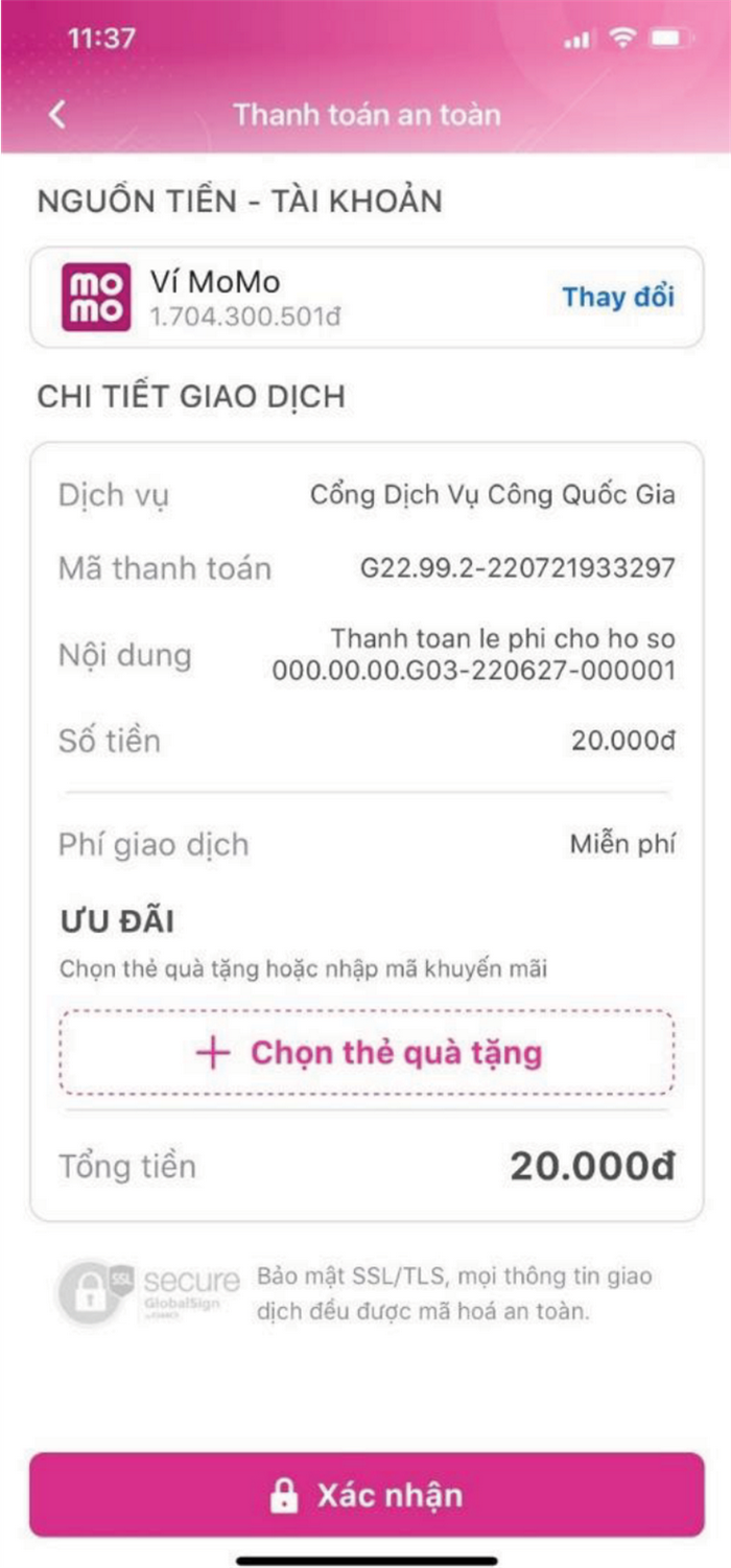 Huong dan thanh toan truc tuyen le phi xet tuyen dai hoc 2022