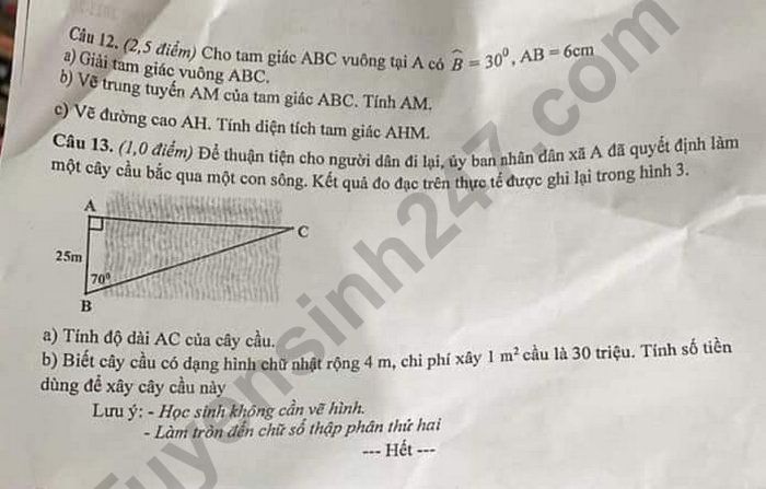 De thi giua ki 1 lop 9 mon Toan nam 2022 - THCS Long Binh Tan