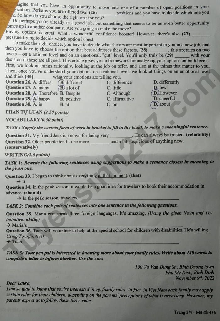 De thi giua ki 1 lop 11 mon Anh THPT So 2 Phu My 2022