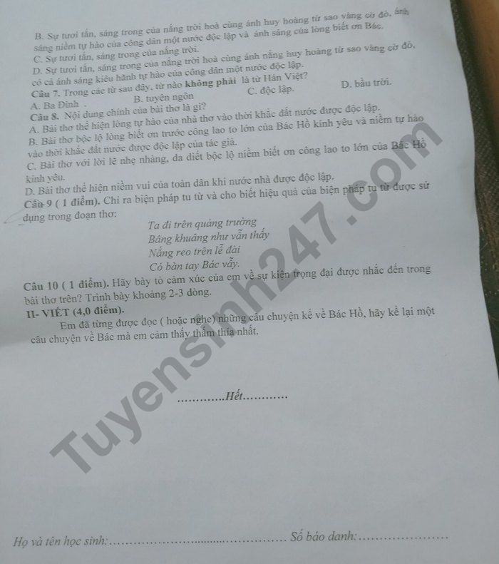 De thi giua ki 1 lop 7 mon Van nam 2022 - THCS Luong The Vinh