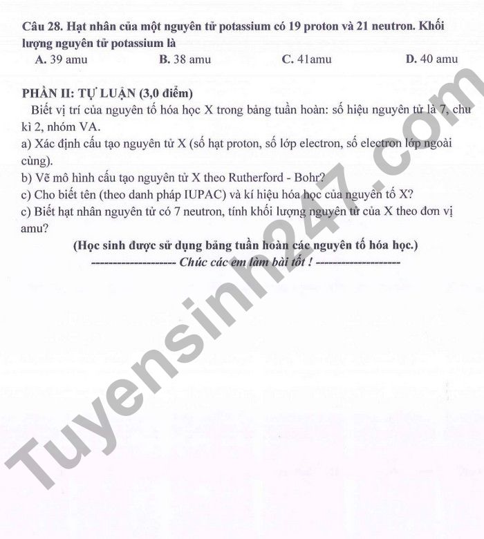 De kiem tra giua ki 1 lop 7 mon KHTN 2022 THCS Ngoc Lam