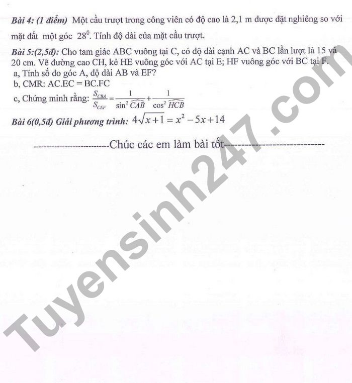 De thi GK 1 lop 9 mon Toan - THCS Ngoc Lam 2022