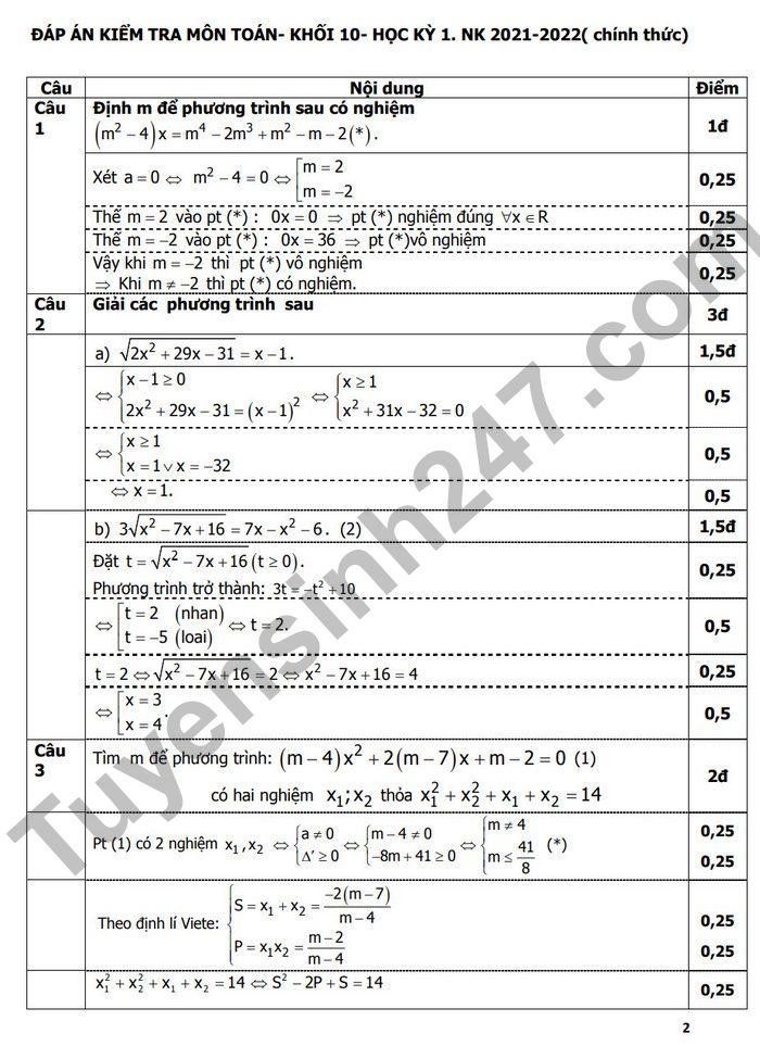 De thi ki 1 mon Toan lop 10 THPT Gia Dinh 2022 (Co dap an)