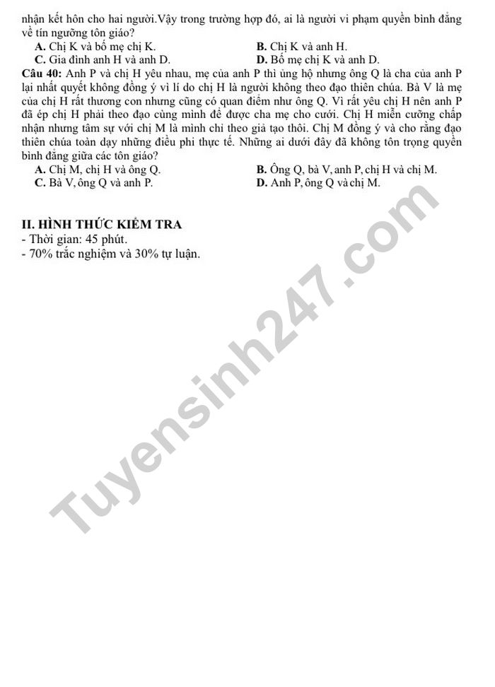De cuong on tap cuoi hoc ki 1 lop 12 mon GDCD nam 2022 - THPT Xuan Dinh