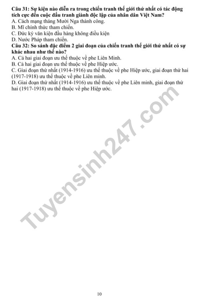 De thi hoc ki 1 lop 8 mon Su nam 2022 - THCS Gia Thuy