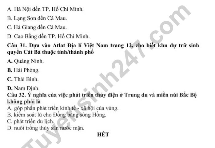 De kiem tra hoc ki 1 lop 9 nam 2022 mon Dia - THCS Gia Thuy