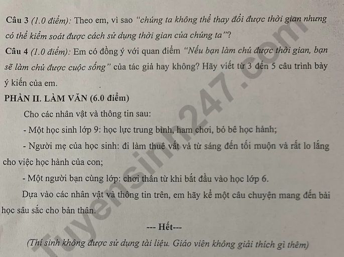 De thi cuoi ki 1 mon Van lop 9 nam 2022 - Quan 7
