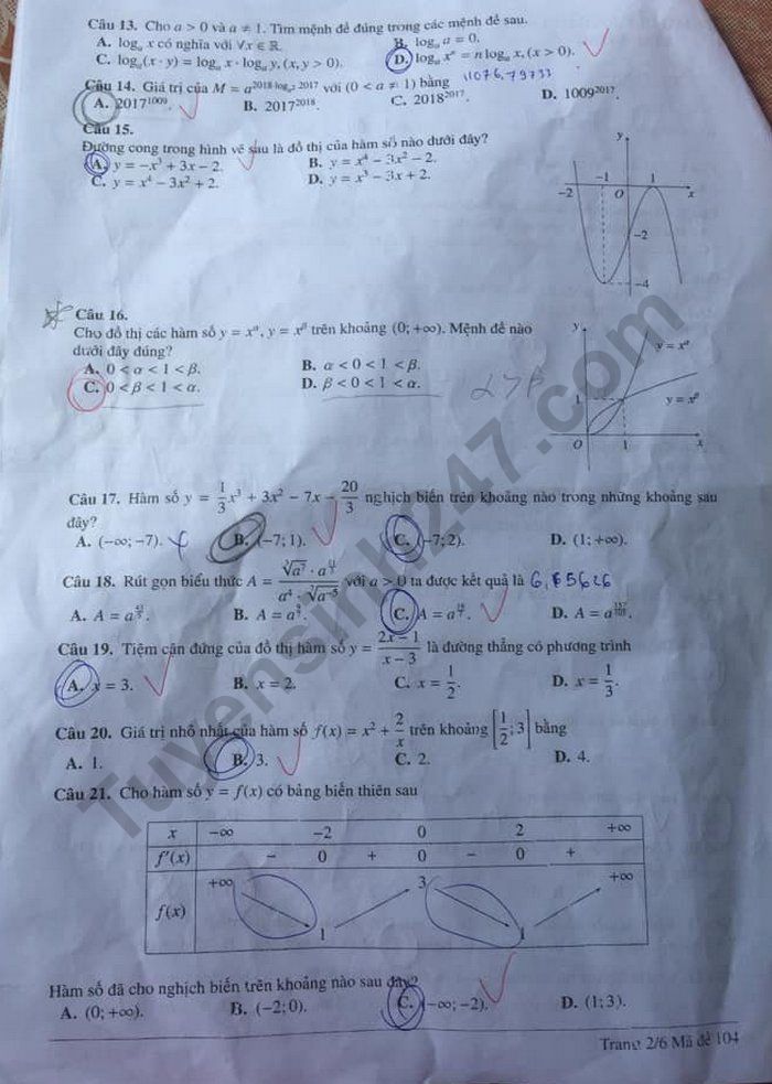 De kiem tra cuoi ki 1 lop 12 nam 2022 mon Toan - So GD Vinh Long (Co dap an)
