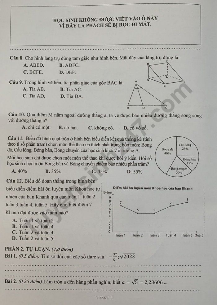 De thi hoc ki 1 lop 7 nam 2022 mon Toan - Phong GDDT - TP Thu Duc