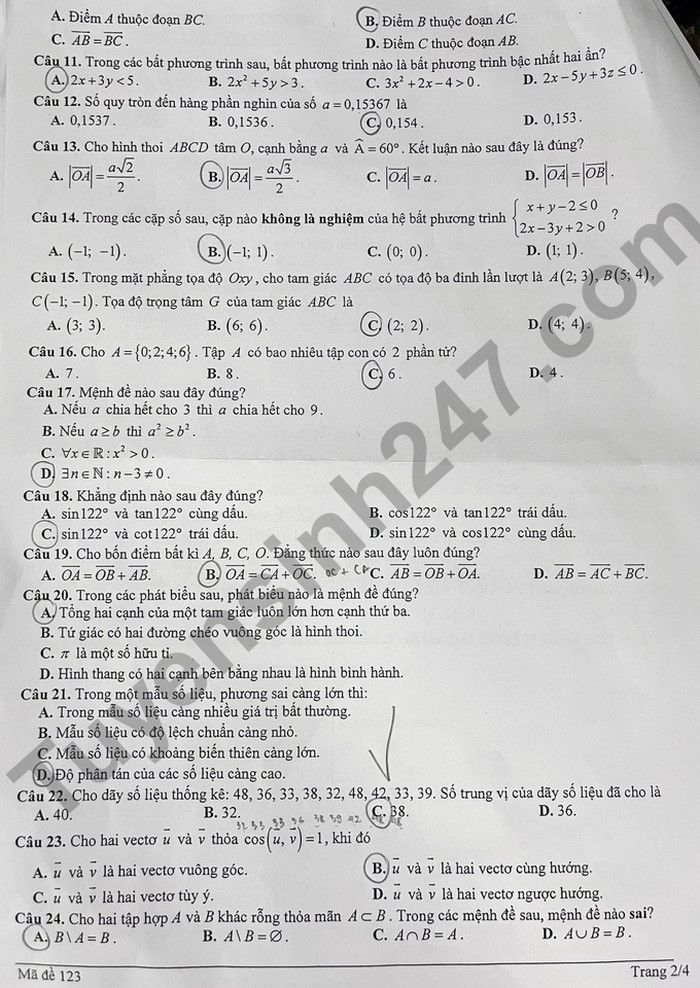 De kiem tra ki 1 mon Toan nam 2022 lop 10 THPT Chuyen Nguyen Binh Khiem