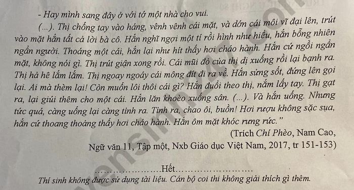 De thi hoc ki 1 mon Van lop 11 nam 2022 -  Huu Nghi 80