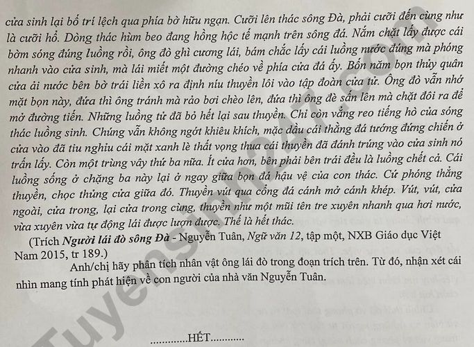 De thi hoc ki 1 mon Van lop 12 - THPT Van Chan 2022