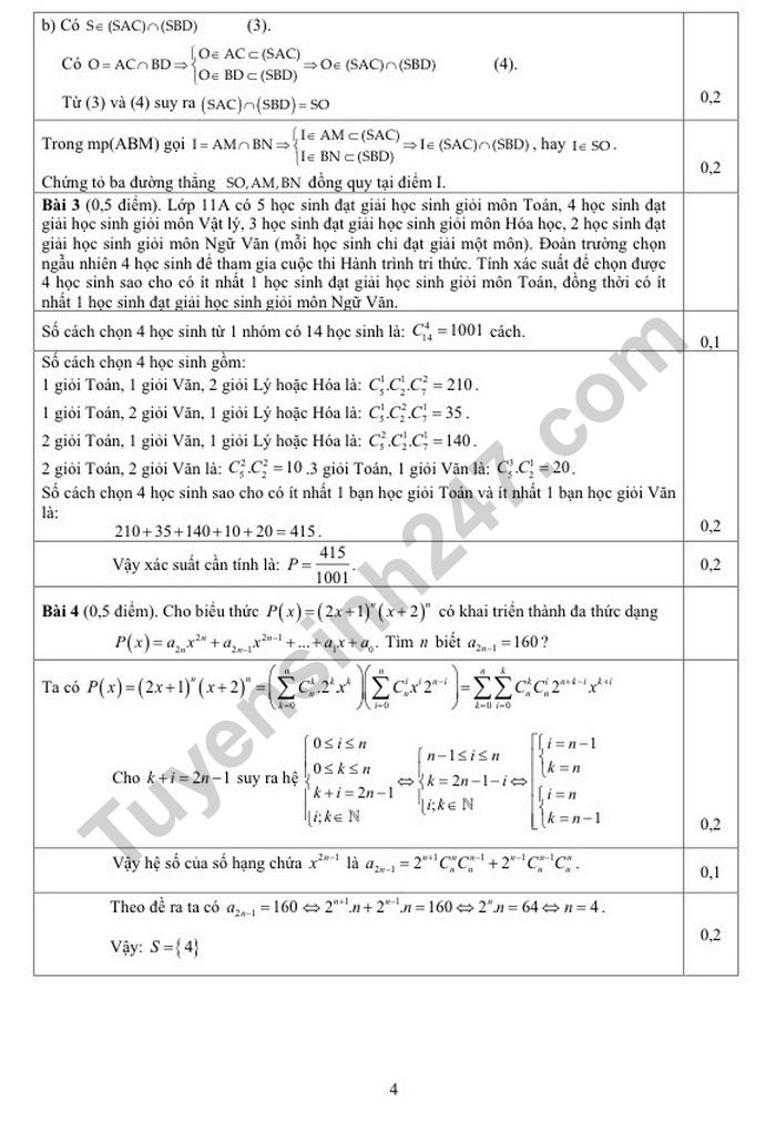 De thi ki 1 lop 11 mon Toan nam 2022 - THPT Luong Ngoc Quyen (Co dap an)