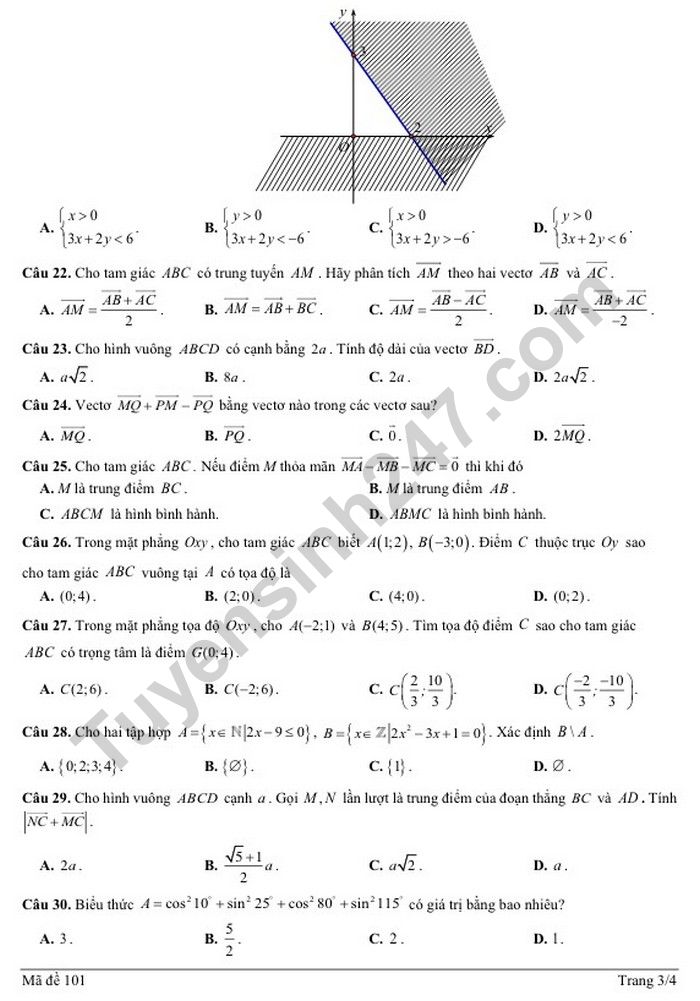 De thi ki 1 lop 10 mon Toan nam 2022 - THPT Chuyen Le Khiet