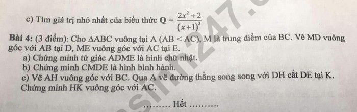 De thi cuoi ki 1 mon Toan lop 8 - THCS Tan Binh nam 2022