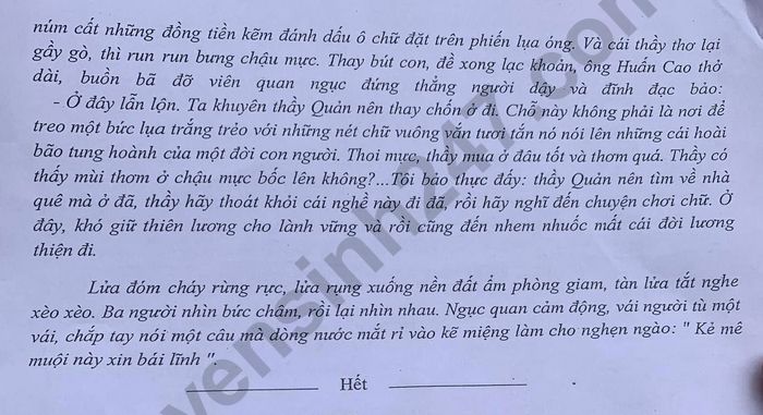 De thi ki 1 lop 11 mon Van nam 2022 - THPT Minh Chau