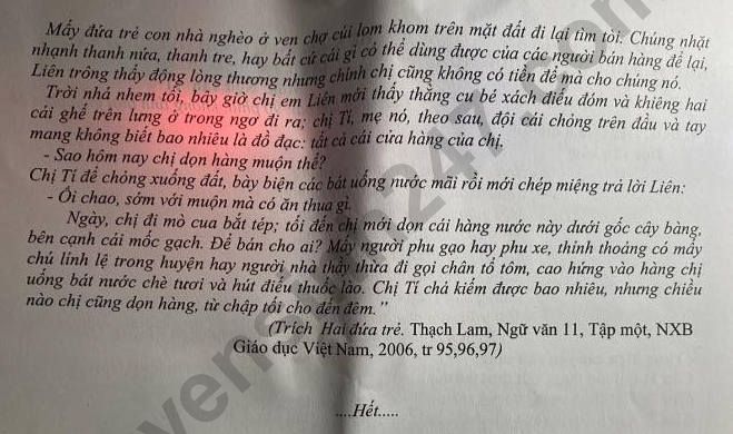 De thi ki 1 mon Van lop 11 nam 2022 - THPT Dang Thuc Hua