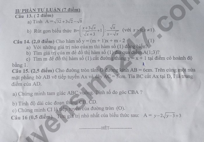 De kiem tra ki 1 mon Toan lop 9 Phong GD Le Thuy 2022