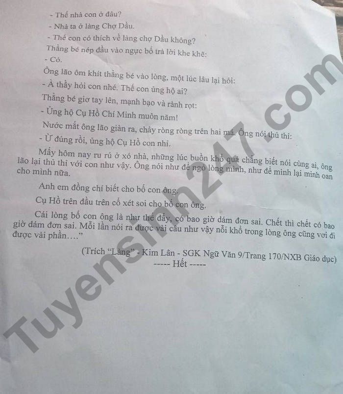 De thi ki 1 lop 9 mon Van 2022 Huyen Kim Son