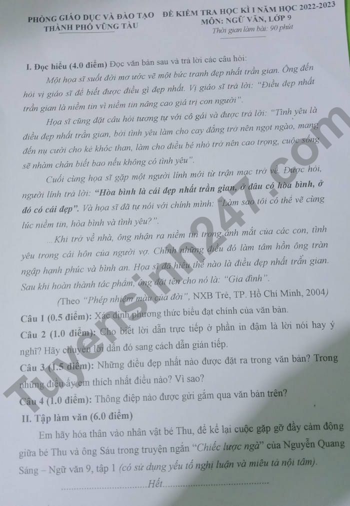De kiem tra ki 1 mon Van lop 9 - TP Vung Tau 2022