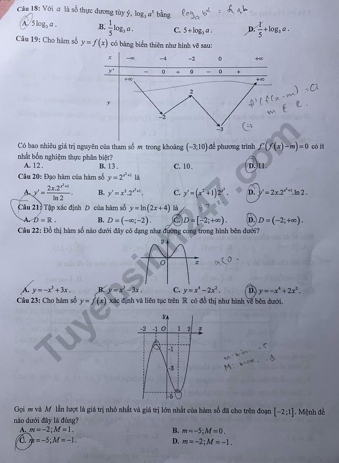 De thi cuoi ki 1 mon Toan lop 12 - So GDDT Bac Giang nam 2022