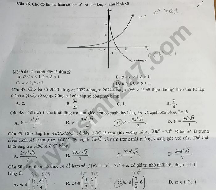 De thi ki 1 lop 12 mon Toan nam 2022 - THPT Nguyen Hue