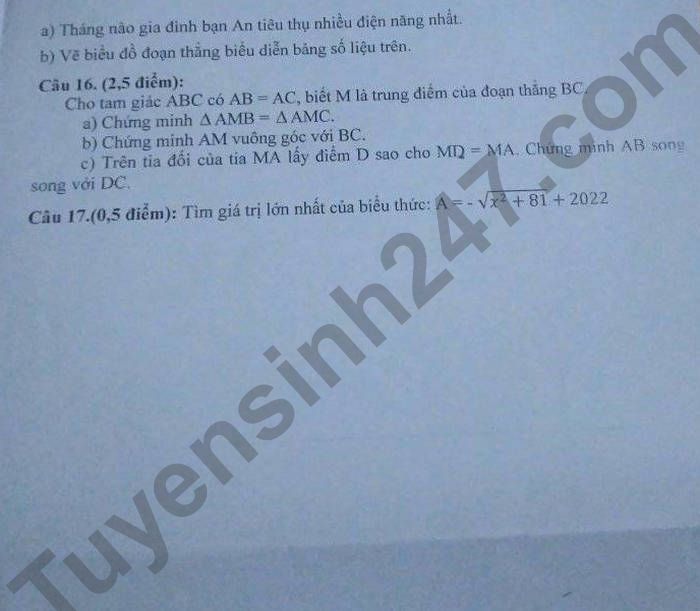 De thi hoc ki 1 lop 7 mon Toan - THCS Thanh Cong 2022