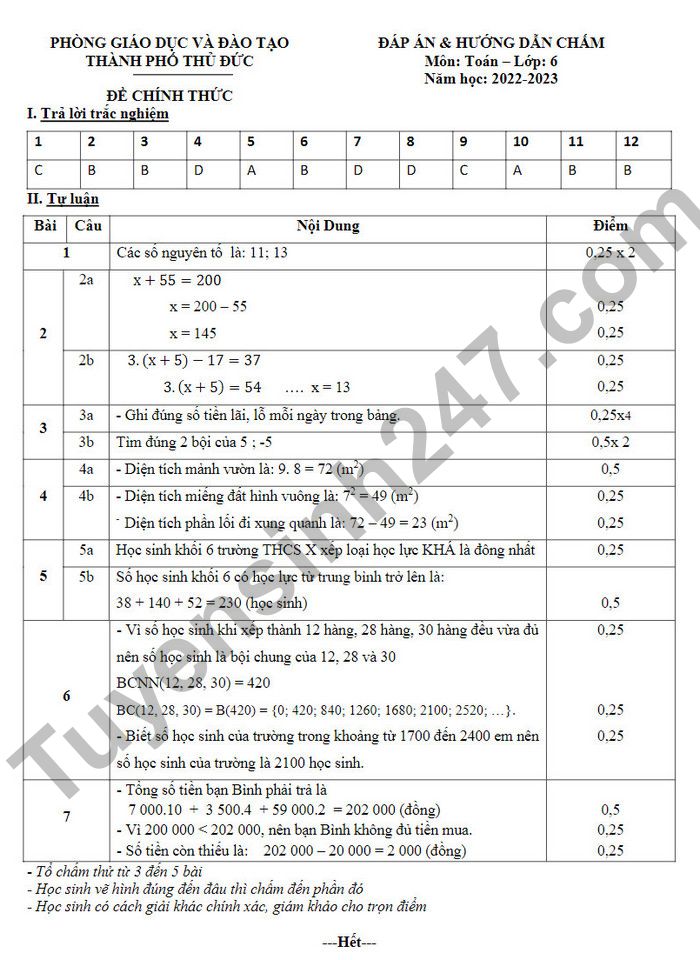 De thi ki 1 mon Toan lop 6 TP Thu Duc 2022 (Co dap an)