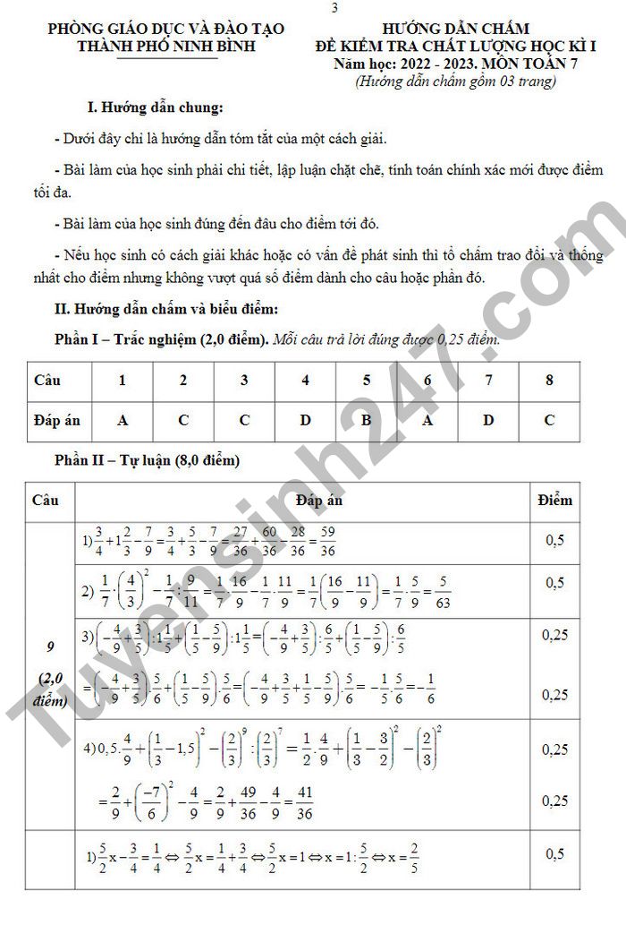 De kiem tra ki 1 mon Toan lop 7 TP Ninh Binh 2022 (Co dap an)