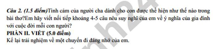 De giua ki 2 lop 6 nam 2022 mon Van - THCS Duc Giang