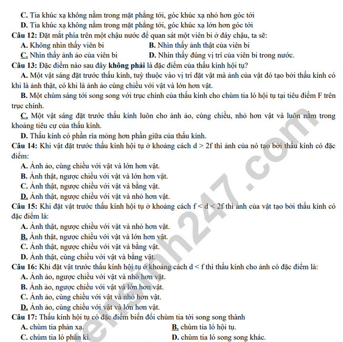 De thi giua ki 2 mon Ly lop 9 THCS Duc Giang 2022 (Co dap an)