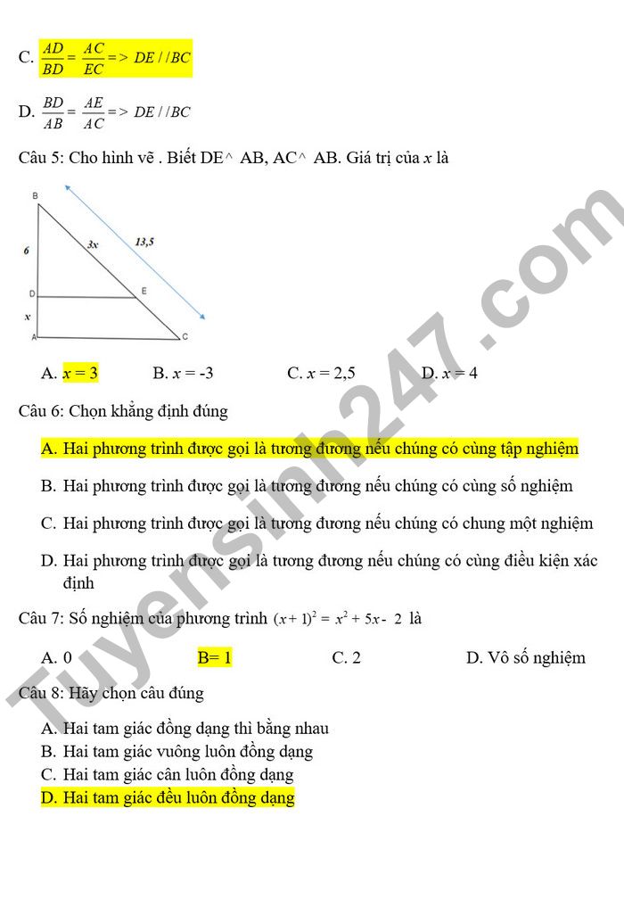 De thi giua hoc ki 2 mon Toan lop 8 THCS Duc Giang 2022 (Co dap an)