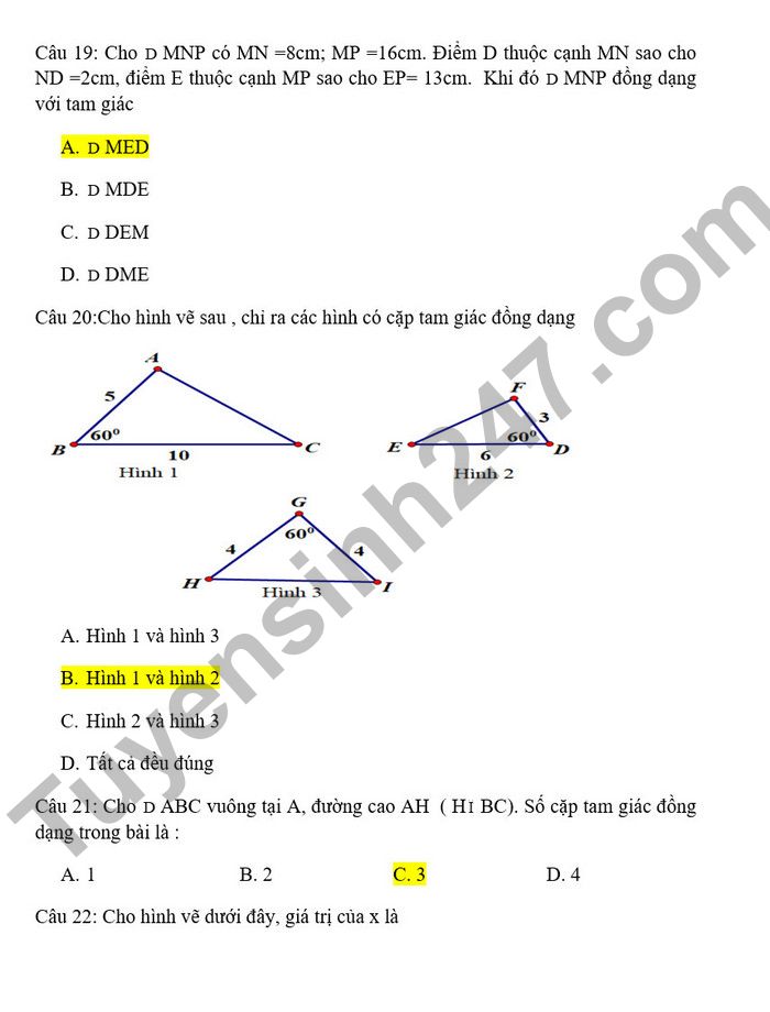 De thi giua hoc ki 2 mon Toan lop 8 THCS Duc Giang 2022 (Co dap an)
