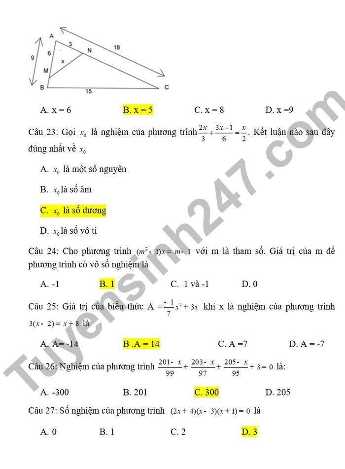 De thi giua hoc ki 2 mon Toan lop 8 THCS Duc Giang 2022 (Co dap an)