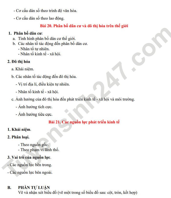 De cuong giua hoc ki 2 lop 10 nam 2023 mon Dia - THPT Viet Duc