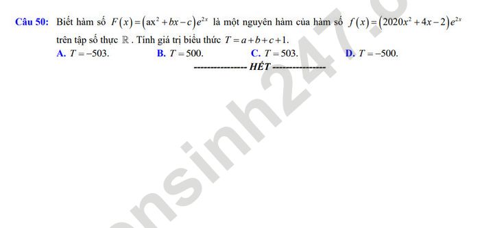 De cuong on tap giua ki 2 lop 12 mon Toan THPT Viet Duc 2023