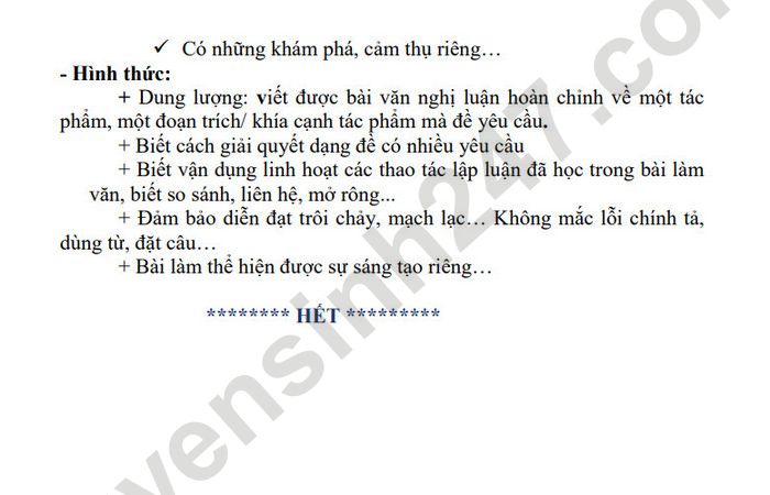 De cuong giua hoc ki 2 lop 12 nam 2023 mon Van - THPT Viet Duc