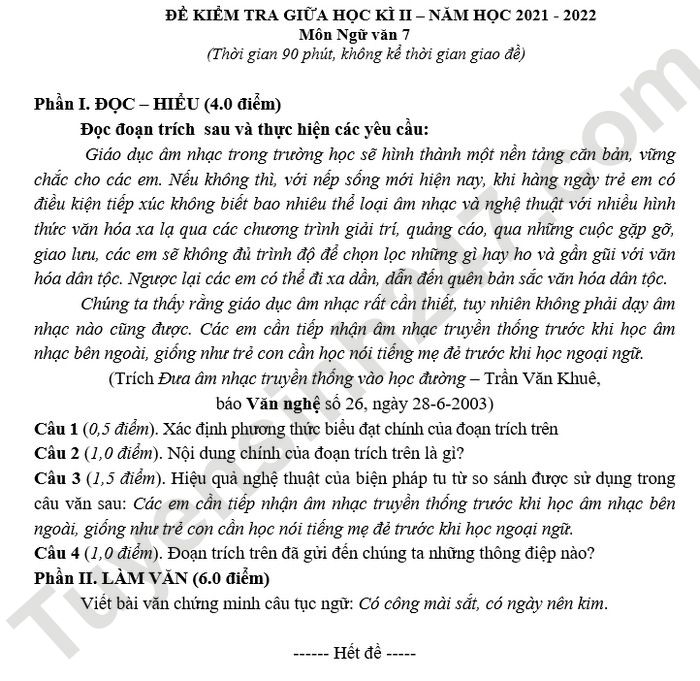 De kiem tra giua ki 2 lop 7 mon Van THCS Quan Toan 2022 (Co dap an)